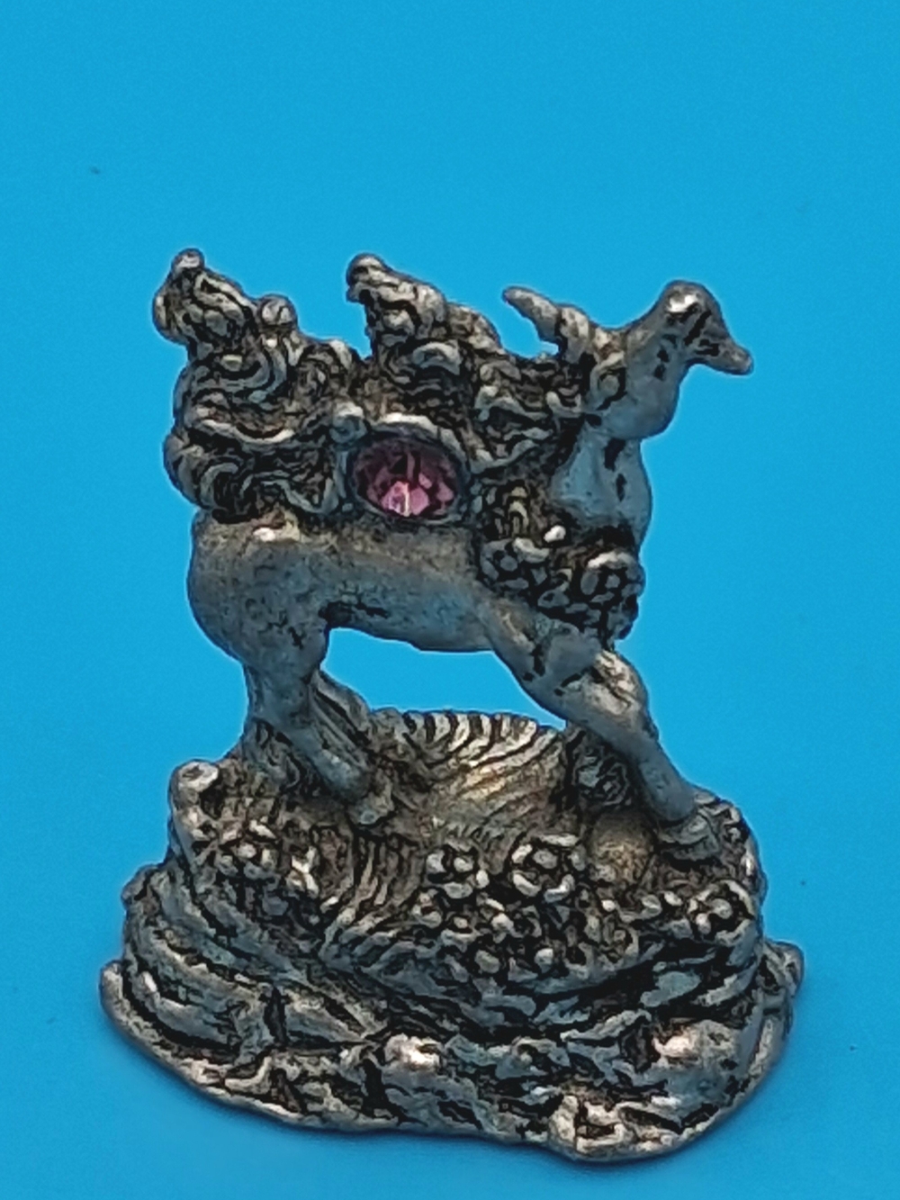 Comstock CCI Pewter Princess Mane Fairy Unicorn Jewel Miniature Figurine Agate